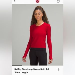Lululemon Swiftly dark red long sleeve